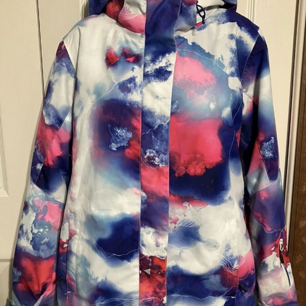 SMN Smaining Women's Vibrant Snowboard Ski Jacket with Blue and Pink Accents